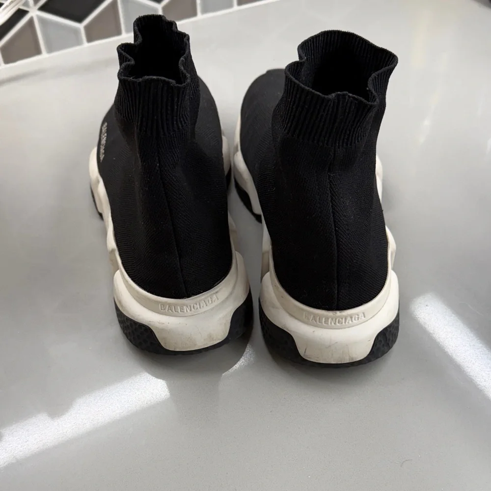 Balenciaga Men's Black and White Sock Sneakers - Picture 2 of 3
